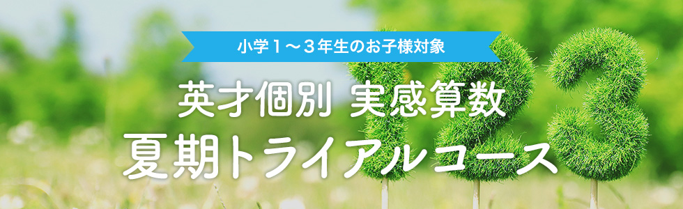 英才個別実感算数夏期トライアルコース