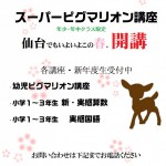 この仙台の地でも、いよいよ小４までに中２レベルの算数・数学力を養うスーパーピグマリオン講座が開講致します