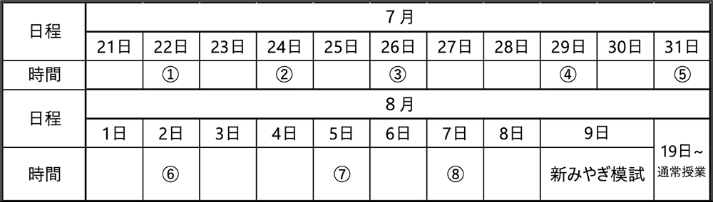 スケジュール