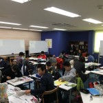 １２時間にわたって、中学生達と定期テスト対策学習会に没頭。充実の時間が教室に流れていました。